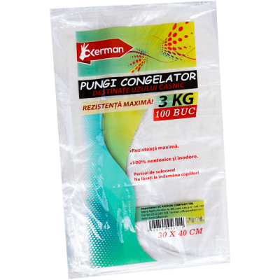Pungi alimentare pentru congelator 3 kg Okerman 100 buc